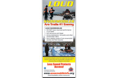 'Loud Snowmobiles Are Trails #1 Enemy' advertisement