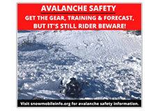 Avalanche safety-rider beware”  Social media meme 